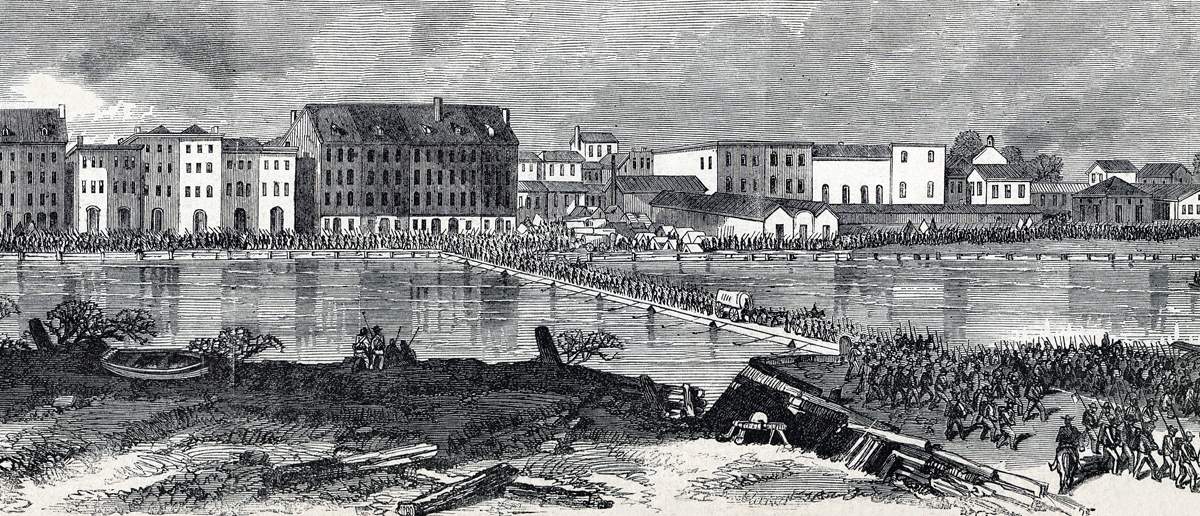 Confederate Evacuation of Savannah, Georgia, December 21, 1864, artist's impression, detail