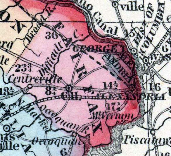 Fairfax County, Virginia, 1857, detail