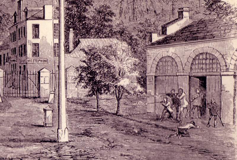 Initial Fighting at the Engine House, Harpers Ferry, October, 1859, detail two