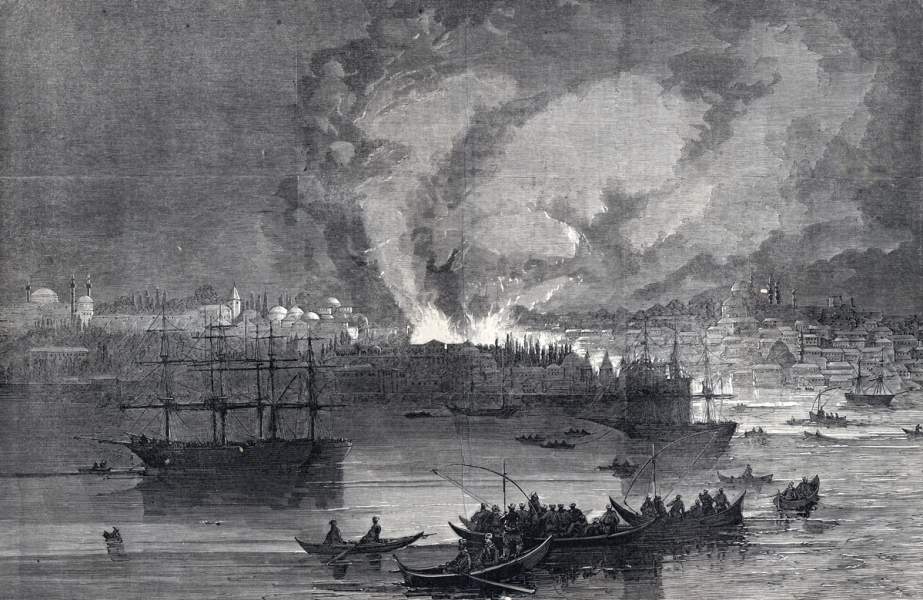 Fire in Constantinople, Turkey, September 5, 1865, artist's impression