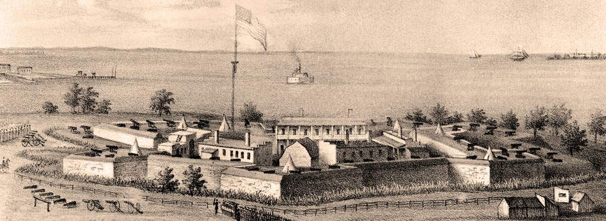 Fort McHenry, Baltimore, Maryland, 1862, artist's impression, detail