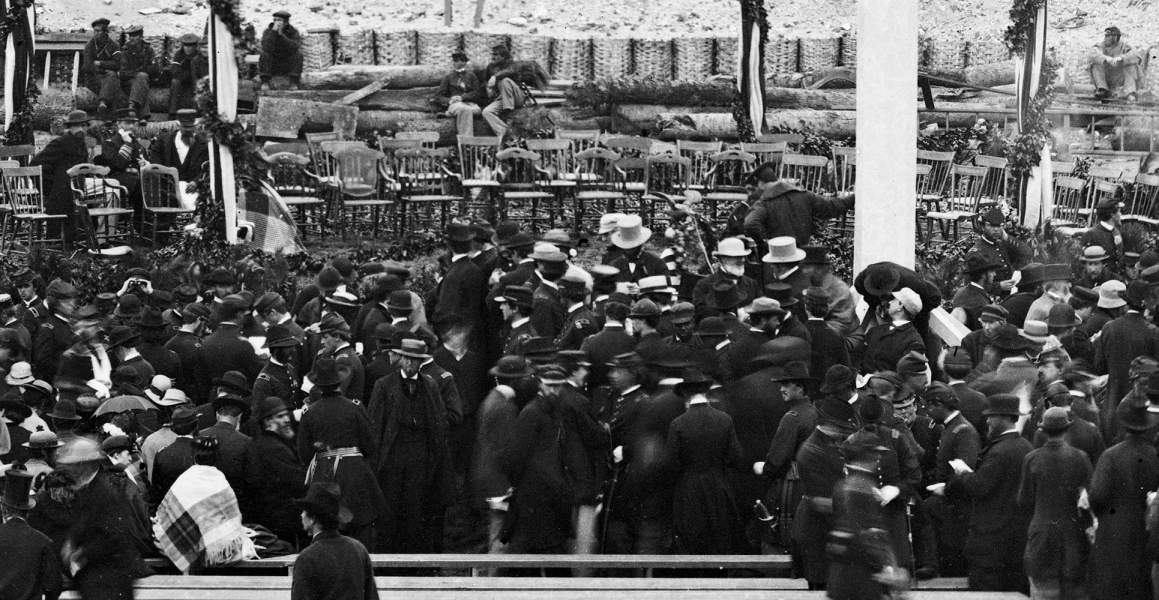 Preparations for the Flag Raising Ceremony at Fort Sumter, South Carolina, April 14, 1865, zoomable photograph, detail