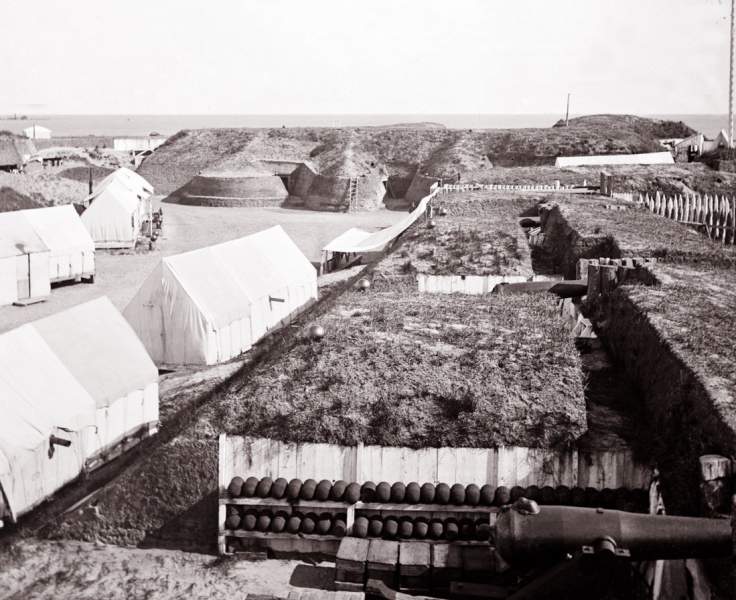 Fort Wagner, South Carolina, April 1865, interior view