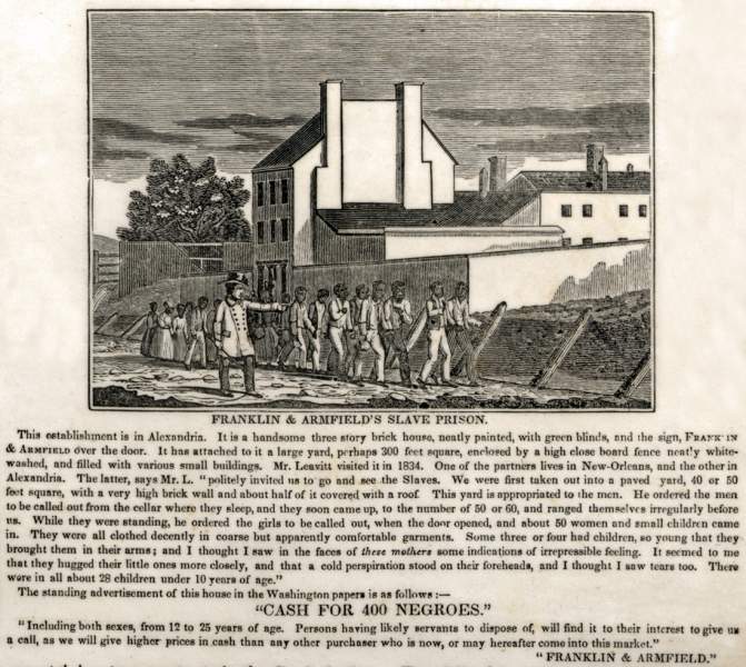Franklin and Armfield Slave Dealers, Alexandria, Virginia, artist's impression, 1836