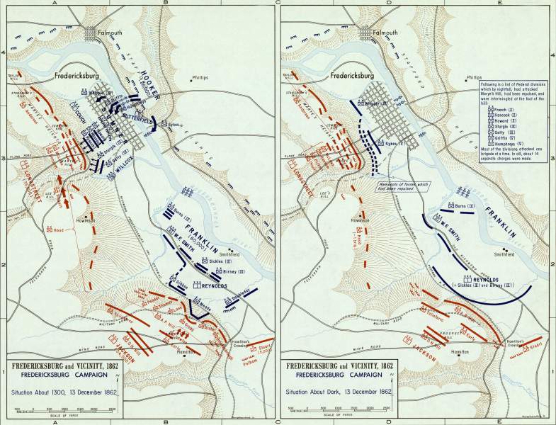 Battle of Fredericksburg, December, 1862, battle map, zoomable image
