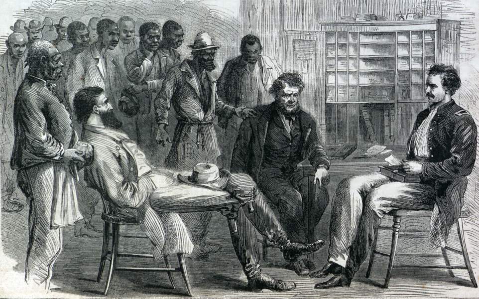 Freedmen's Bureau Office, Memphis, Tennessee, May 1866, artist's impression