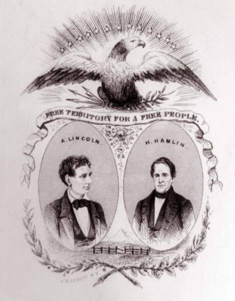 "Free Territory for a Free People," campaign banner proof, 1860