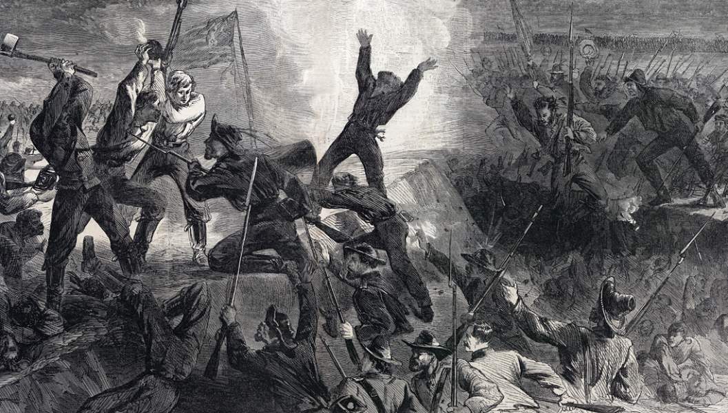"The Fight Over the Ditch," Fort Sanders, Tennessee, November 29, 1863, artist's impression, further detail