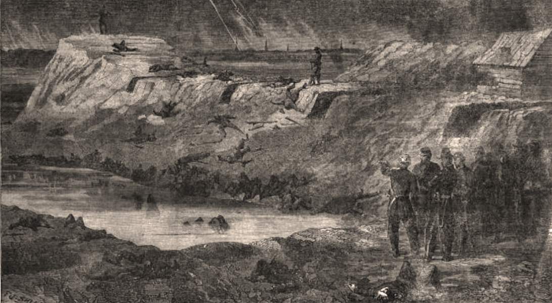 Fort Wagner, Charleston Harbor, morning of July 19, 1863, British artist's impression