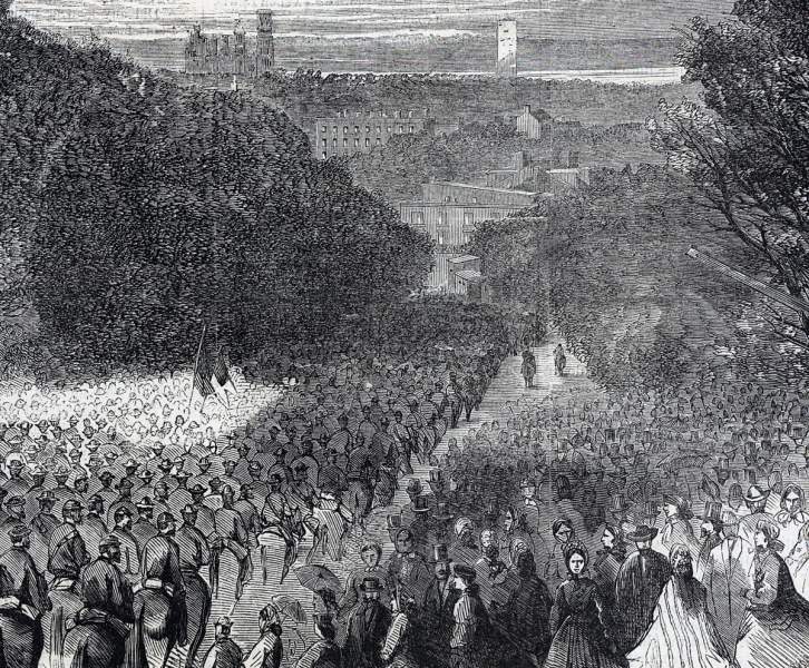 Union Cavalry on Capitol Hill, Grand Review of the Army, May 23, 1865, artist's impression, detail