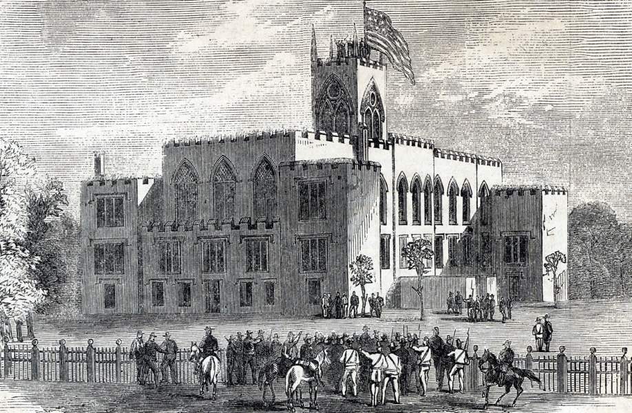 Georgia State Capitol, Milledgeville, Georgia, in Union hands, November 1864, artist's impression