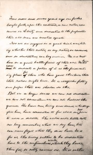Gettysburg Address (Hay Draft), November 19, 1863 (Page 1), zoomable image