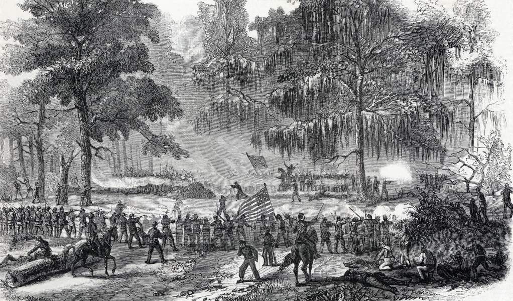 Battle of Grand Coteau, Louisiana, November 3, 1863, artist's impression, zoomable image