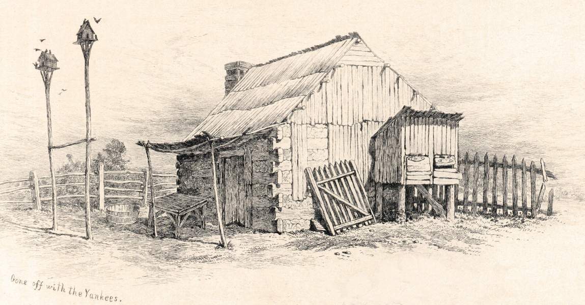 "Gone Off With the Yankees," Edwin Forbes, copper plate etching, 1876, zoomable image