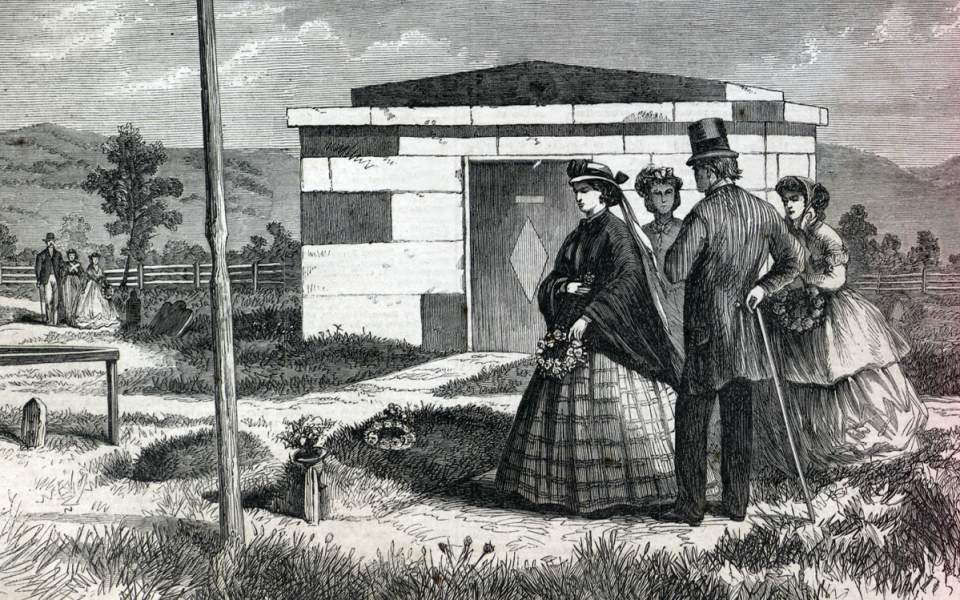 Grave of General Thomas  "Stonewall" Jackson, Lexington, Virginia, June 1866, artist's impression
