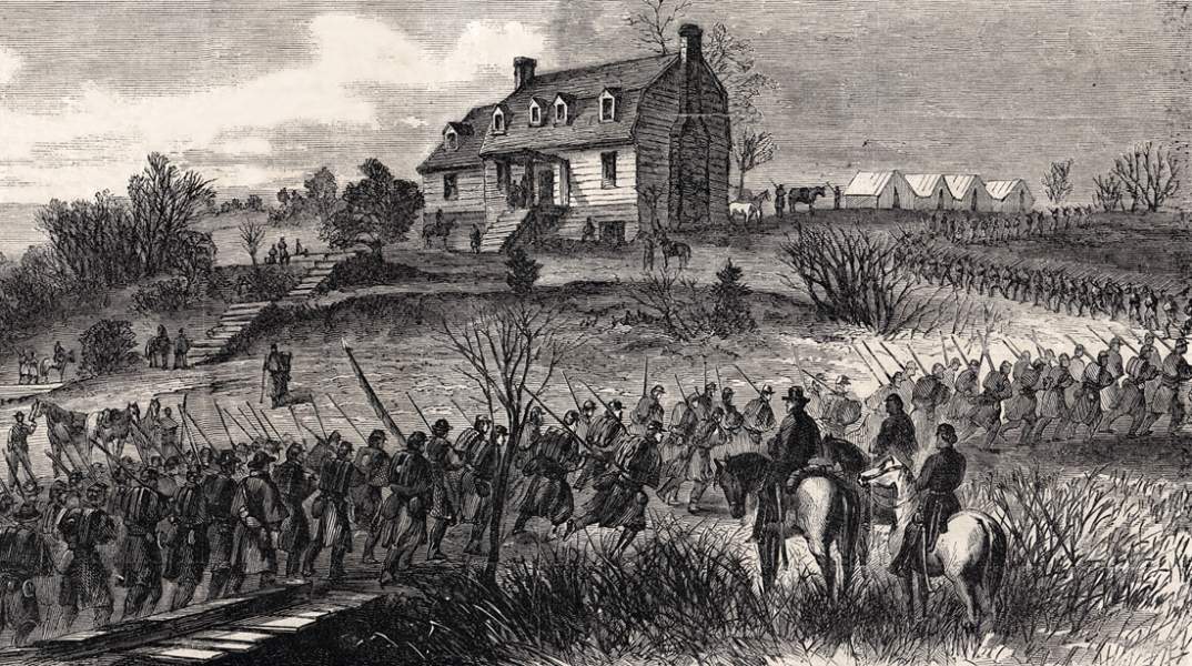 Germania Ford, Mine Hill Campaign, November 1863, artist's impression, detail