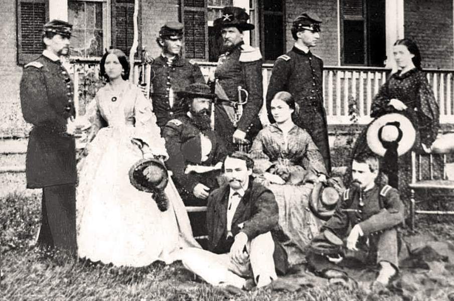 Officers and Ladies, Carlisle Barracks, Carlisle, Pennsylvania, circa April 1861, detail