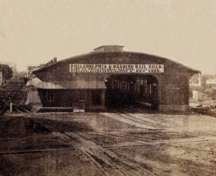 Philadelphia and Reading Rail Road Depot, Harrisburg, Pennsylvania, circa 1861