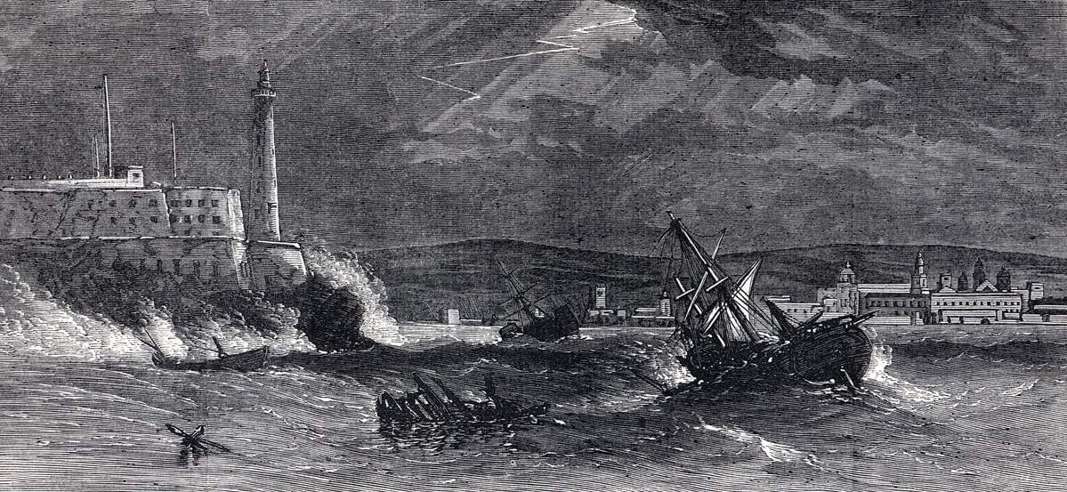 "Hurricane at Havana,"1865, artist's impression