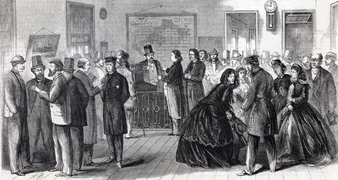 Citizens Seeking Assurances, Jersey City "Ghost" Hoax, Jersey City, New Jersey, September 1865, artist's impression