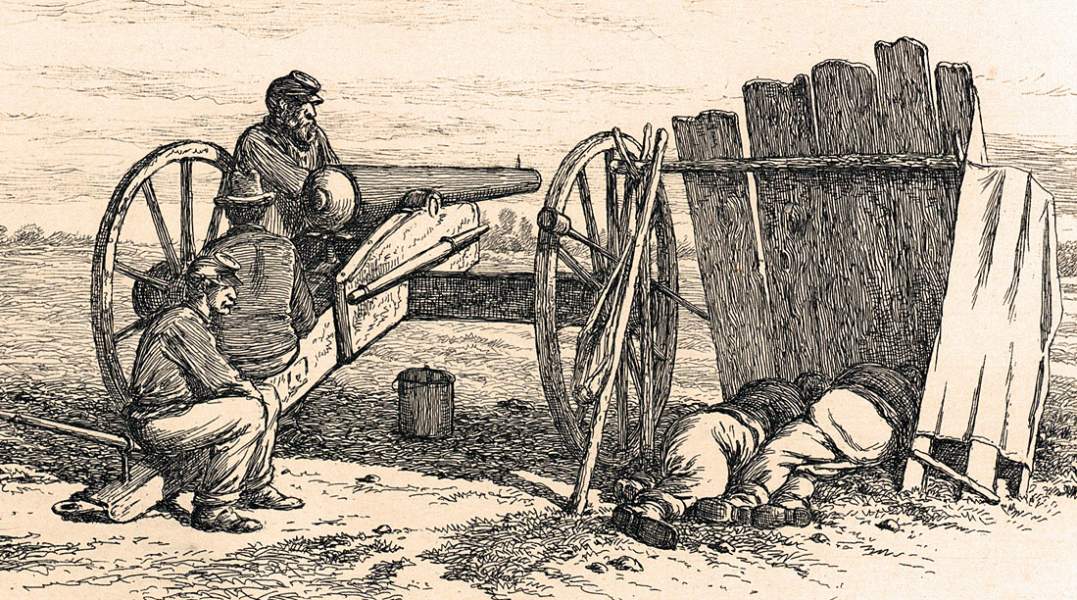 "A Hot Day," Edwin Forbes, copper plate etching, 1876, detail