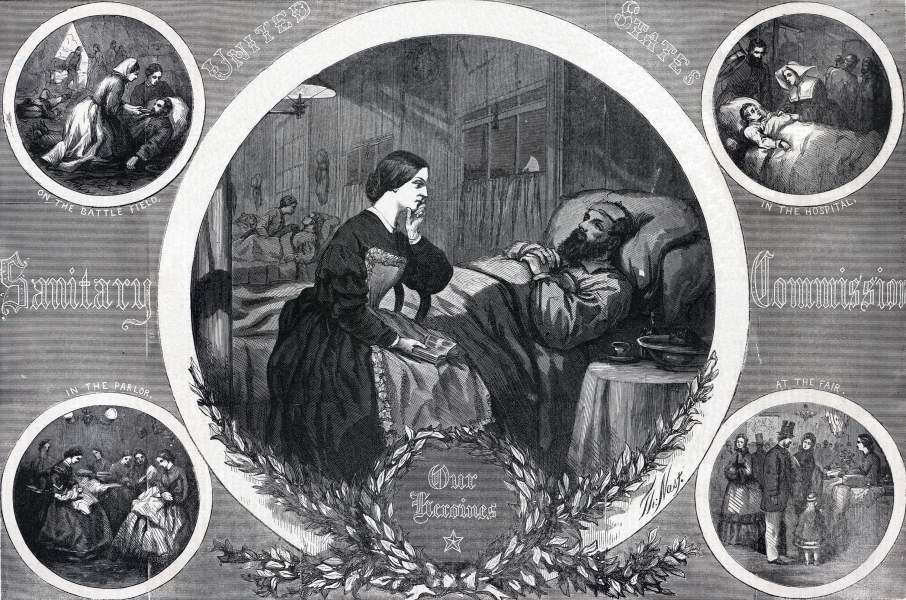 "Our Heroines," Thomas Nast, April 1864, zoomable image