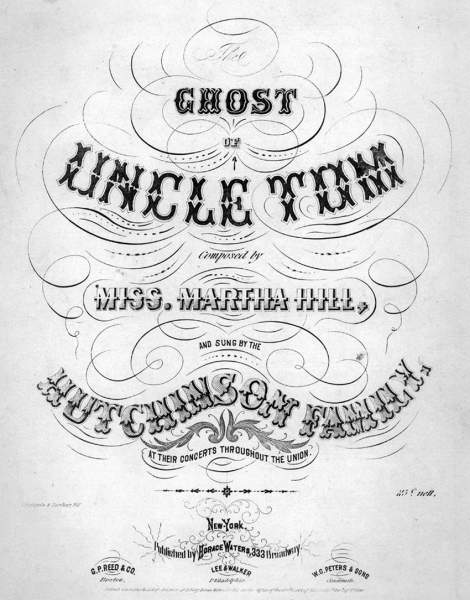 “Ghost of Uncle Tom,” sheet music cover, 1854