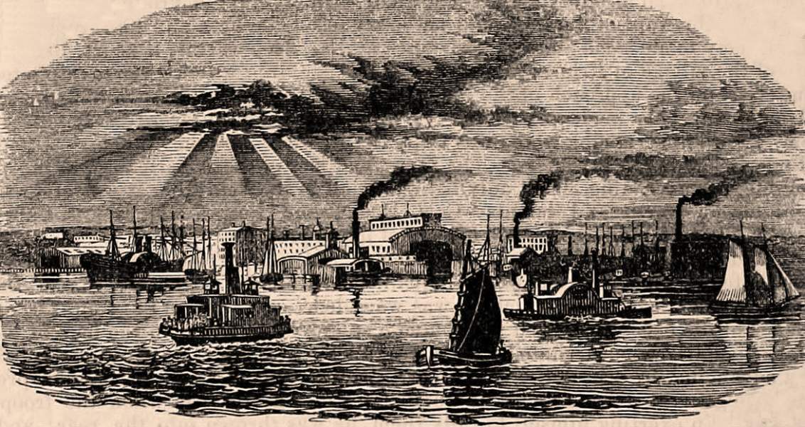 Jersey City, New Jersey, 1861, artist's impression