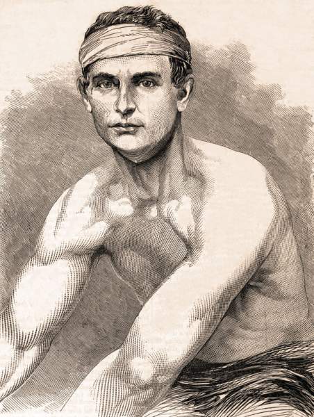Joshua Ward, Champion Sculler of America, 1863, artist's impression