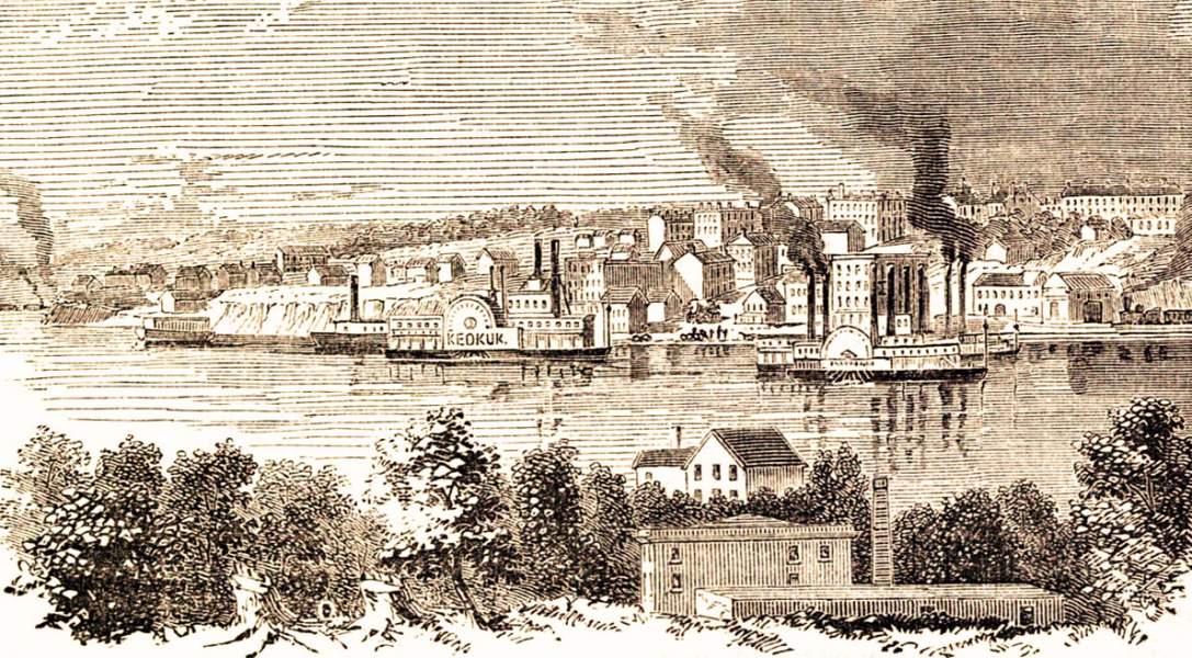 Keokuk, Iowa, 1861, artist's impression