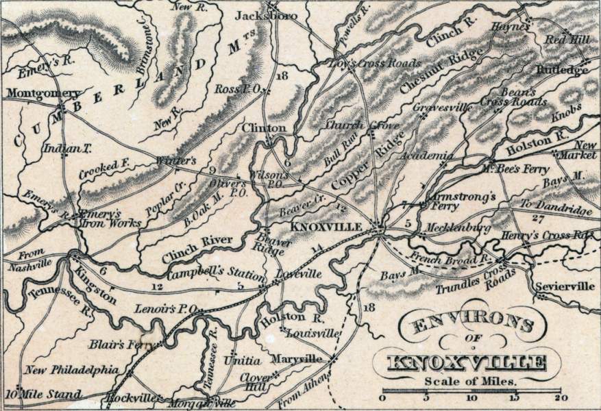 Knoxville, Tennessee, surrounding area, 1857