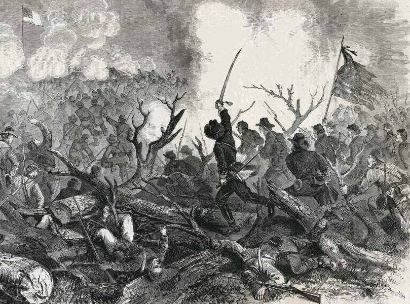 Union capture of Fort De Russy, Lousiana, March 15, 1864, artist's impression, detail