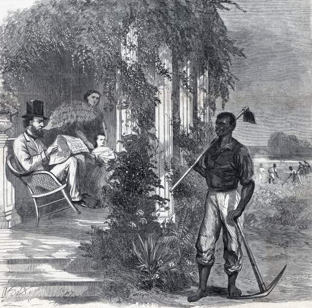 "The Great Labor Question From a Southern Point of View," Harper's Weekly, July 1865, artist's impression, zoomable image