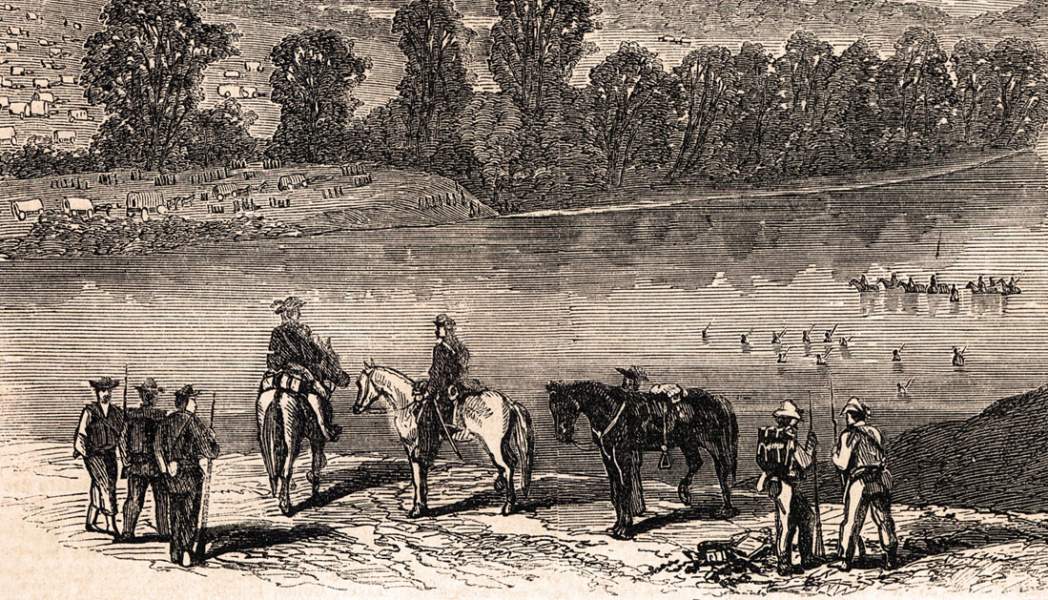 Lee's Army recrosses the Potomac near Williamsport, Maryland, July 13, 1863, artist's impression, detail