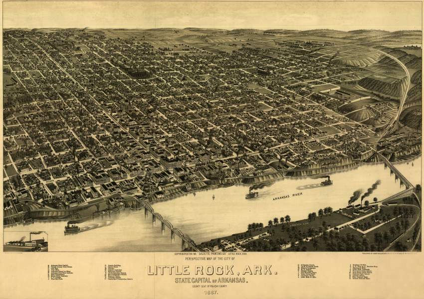 Little Rock, Arkansas, 1887, zoomable