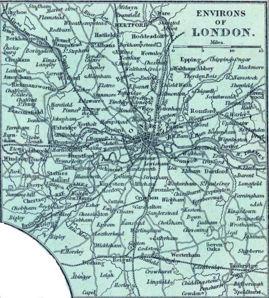 London, surrounding area, 1857