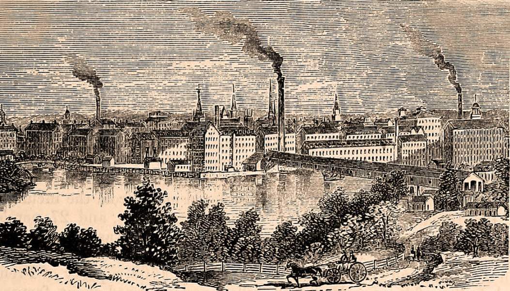 Lowell, Massachusetts, 1861, artist's impression