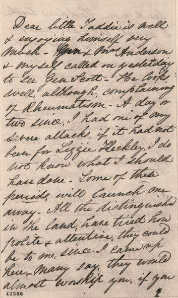 Mary Todd Lincoln to Abraham Lincoln, November 2, 1862 (page 2)