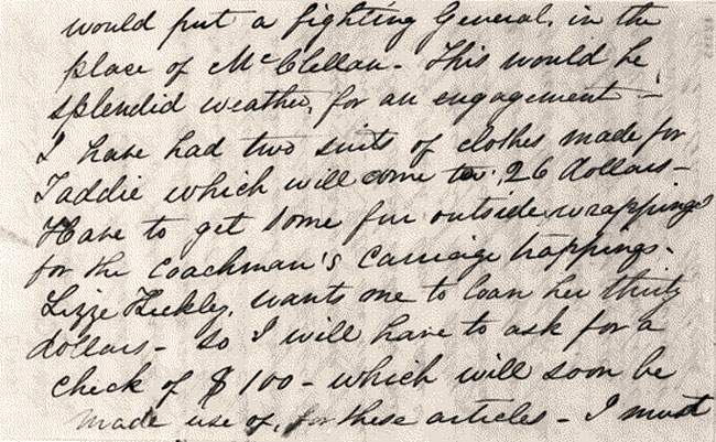 Mary Todd Lincoln to Abraham Lincoln, November 2, 1862 (page 3)