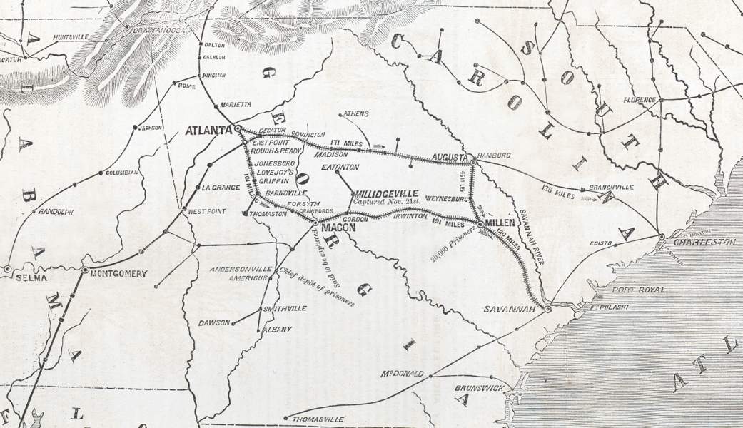 Sherman's Advance in Georgia, 1864, map, zoomable image, detail