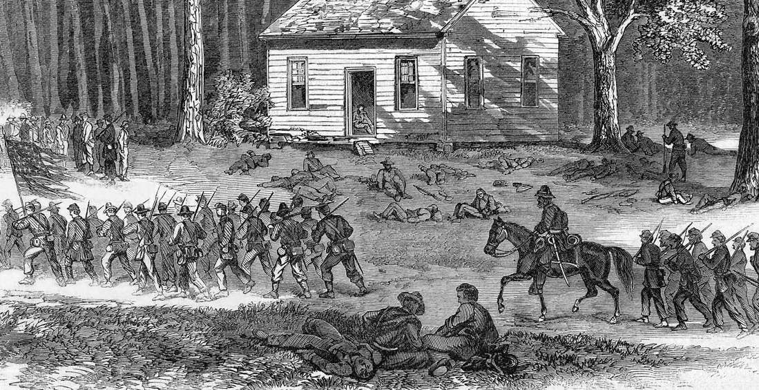 Poplar Spring Church, Virginia, September 30, 1864, artist's impression, detail