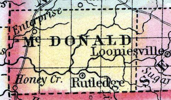 McDonald County, Missouri, 1857