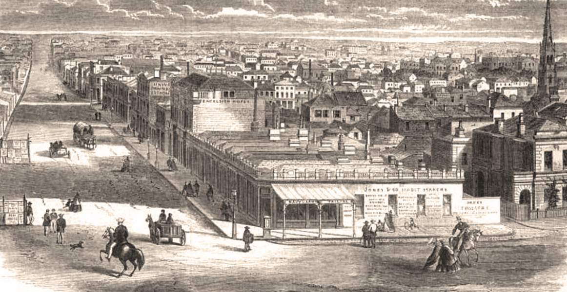 Melbourne, Australia, 1863, artist's impression