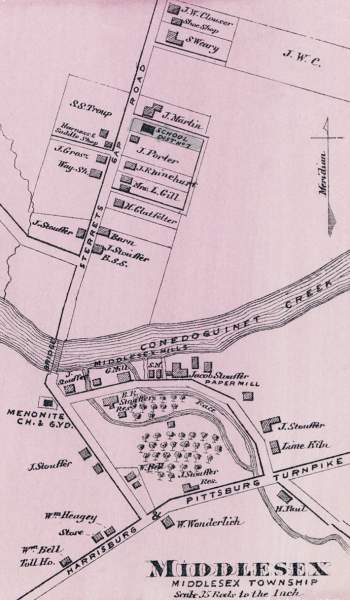 Middlesex, Pennsylvania, 1872, map
