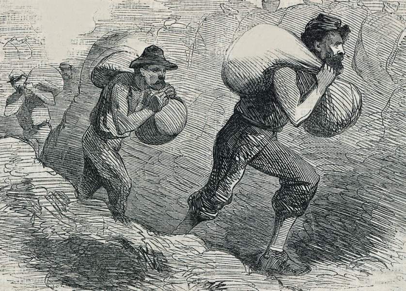 Mining operations, siege of Petersburg, Virginia, July 1864, artist's impression