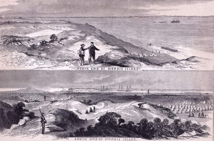 Morris Island, South Carolina, July 1863, artist's impression