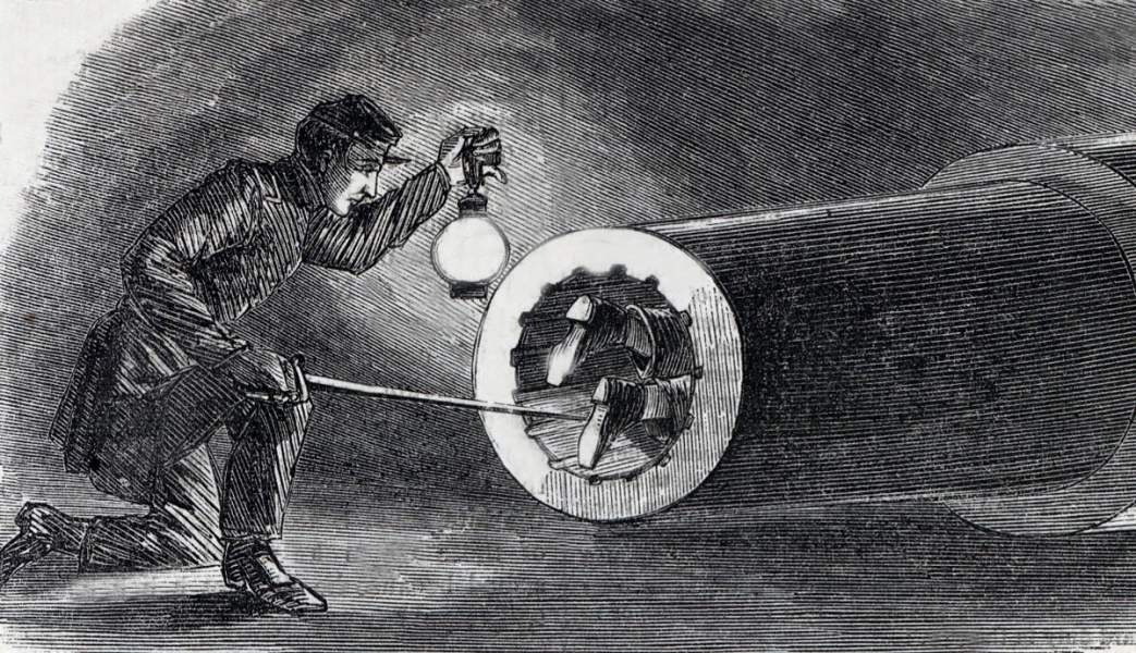 Samuel Mudd attempting to escape prison at Fort Jefferson, Dry Tortugas, September 25, 1865, artist's impression