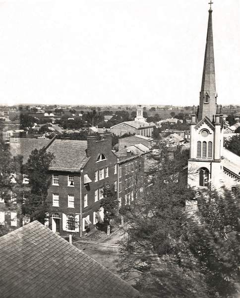 View of the north-eastern section of Carlisle, Pennsylvania, circa 1875, zoomable image