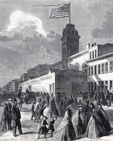 Metropolitan Sanitary Fair, Fourteenth Street, New York City, artist's impression, detail