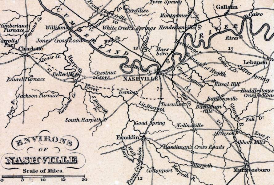 Nashville, Tennessee, surrounding area, 1857